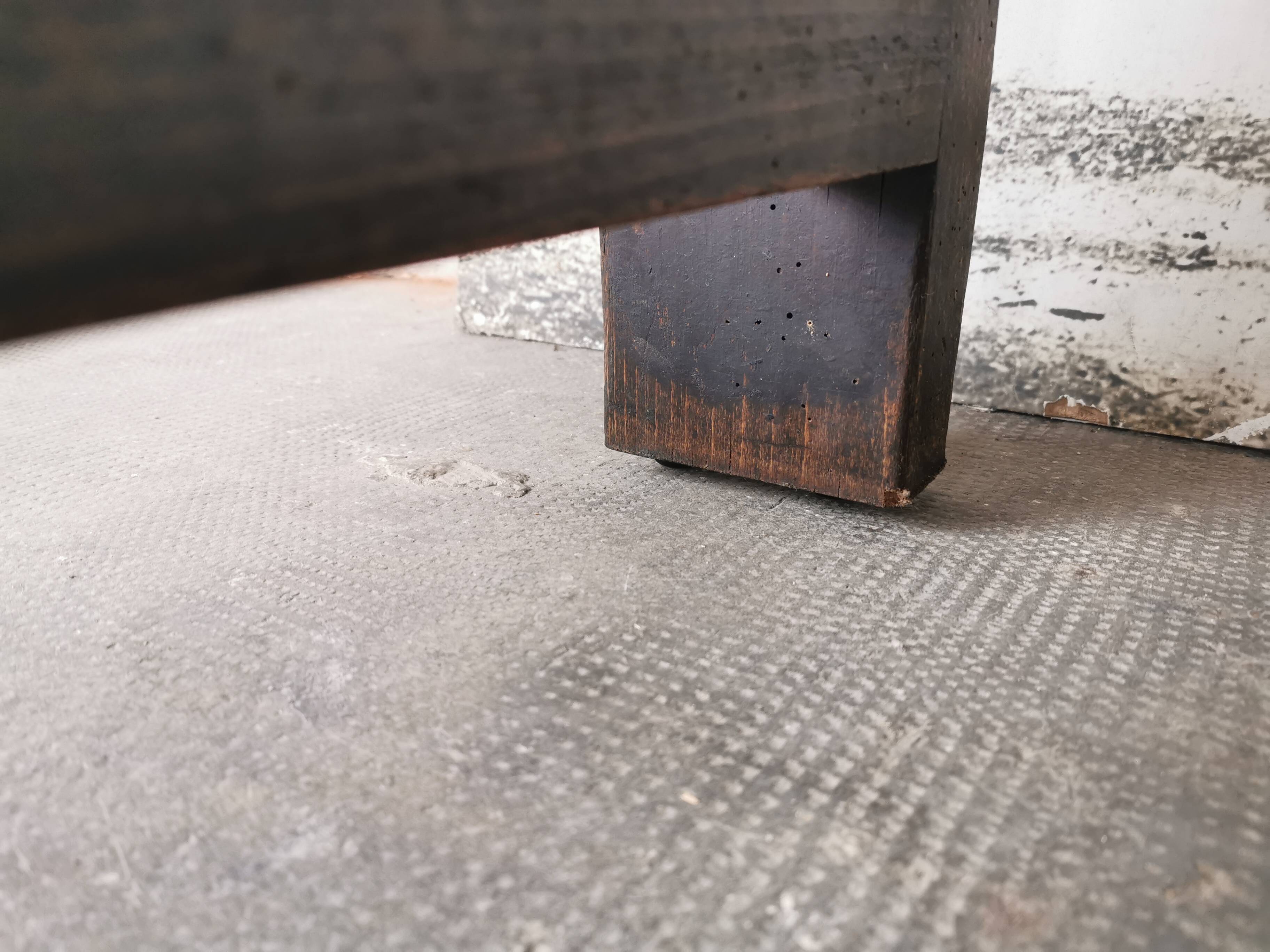 Workbench, brutalist console, solid wood