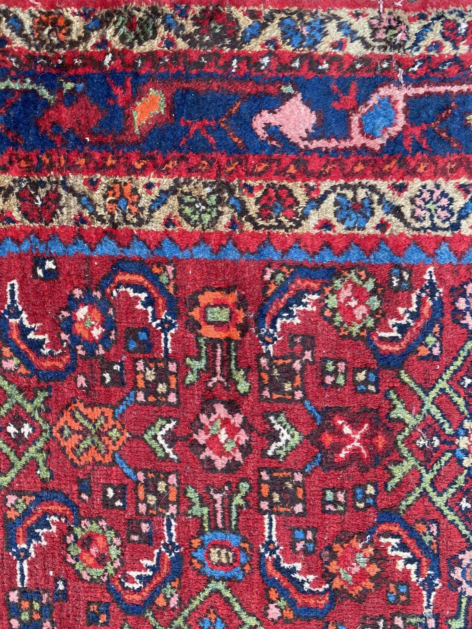 Handmade ancient persian hamadan carpet 120x204 cm