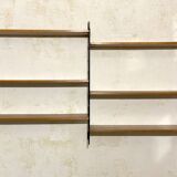 Antique Large Double Wall Shelf - Metal & Wood - 50/60's