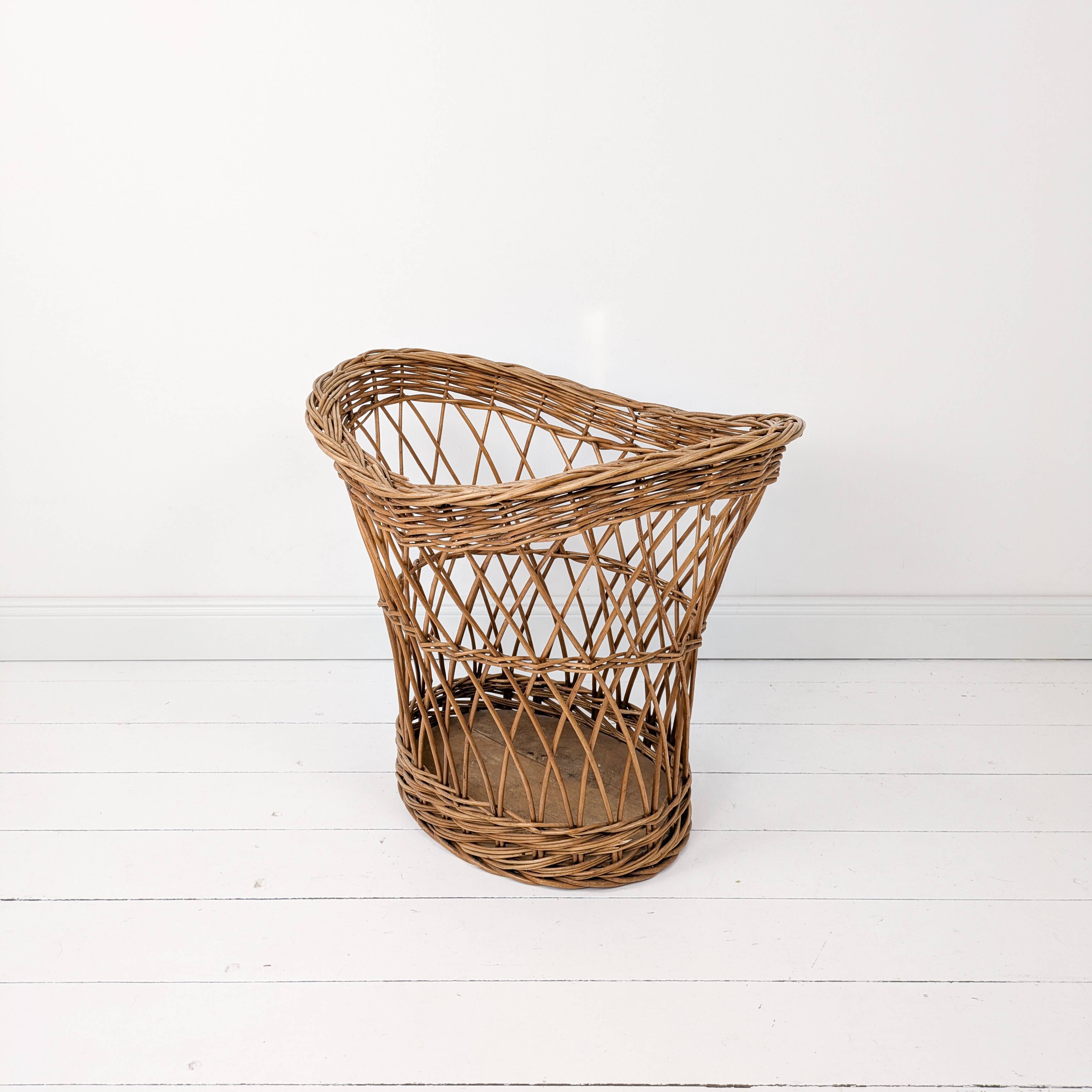 Panier Vintage Panier en osier Panier à linge Panier de rangement Mid Centu