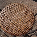 3 vintage stools iron and caning
