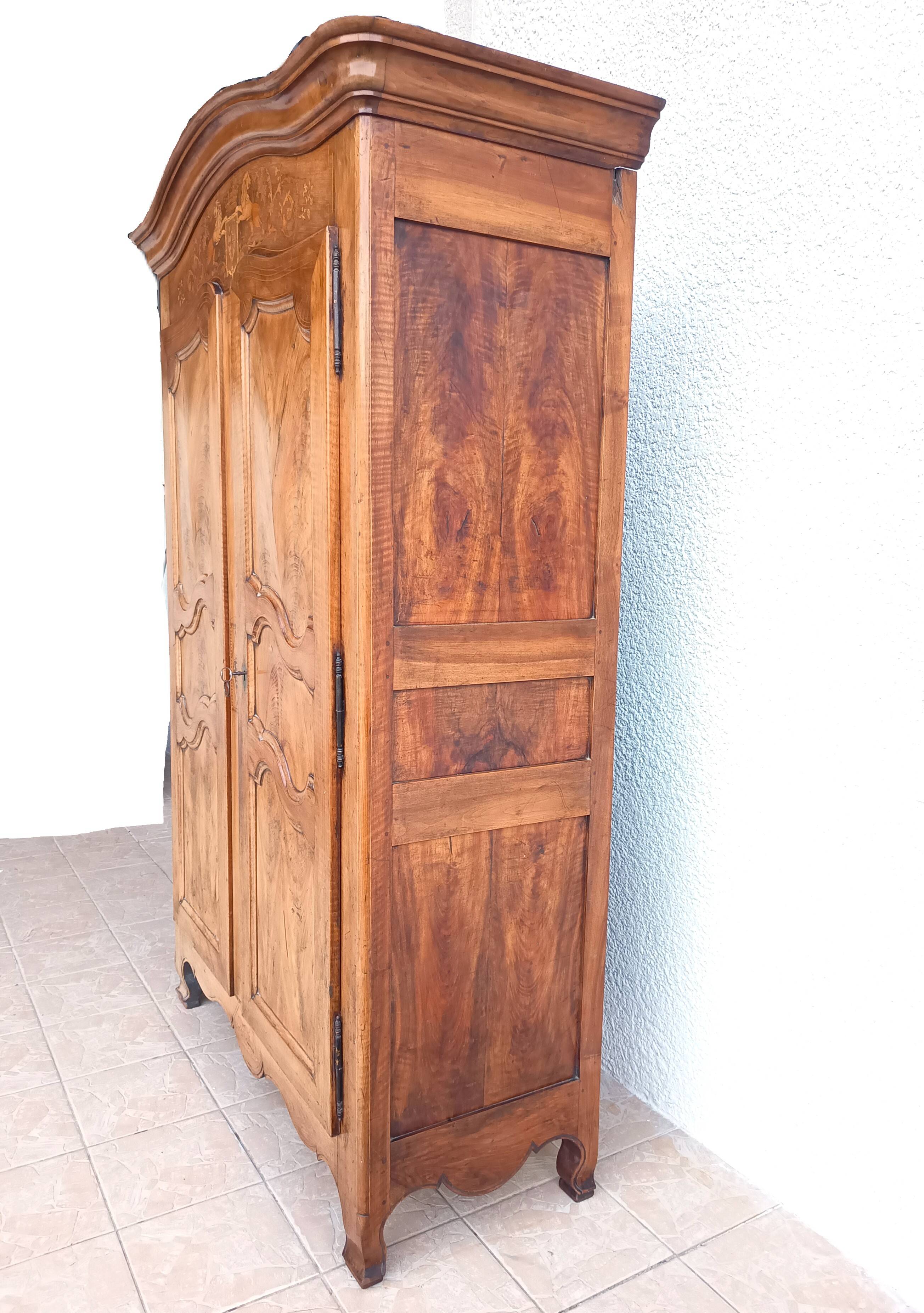 Louis XV marquetry wardrobe, 18th century period.