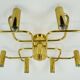 large 1970s sputnik brass CEILING LAMP 8-light ceiling fixture