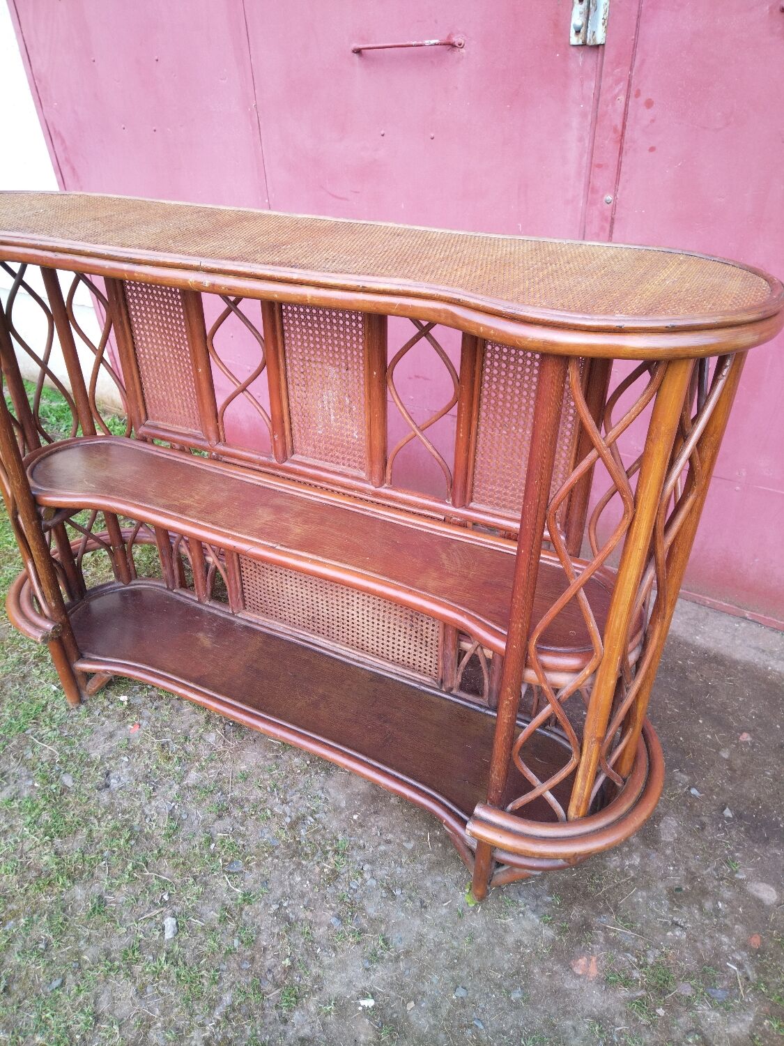 Rattan bar and canning 60's