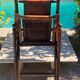 Fauteuil paquebot pliant cuir et bois 1930