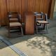 Vintage folding chairs and drop-leaf dining table, 1960s, set of 5