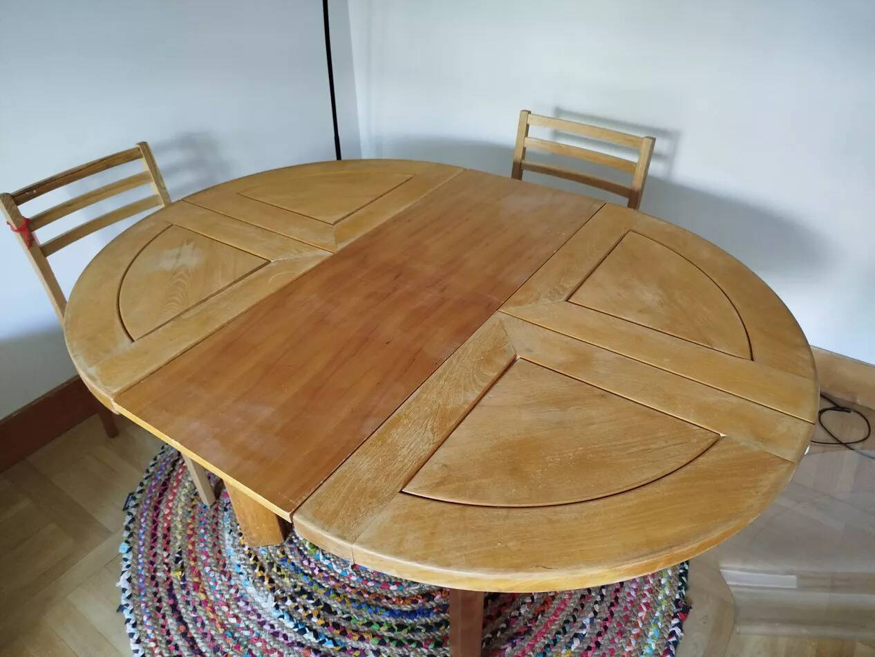 Extendable table, Maison Regain solid elm