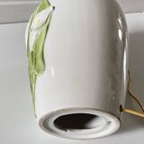 Italian ceramic lamp with arum flowers