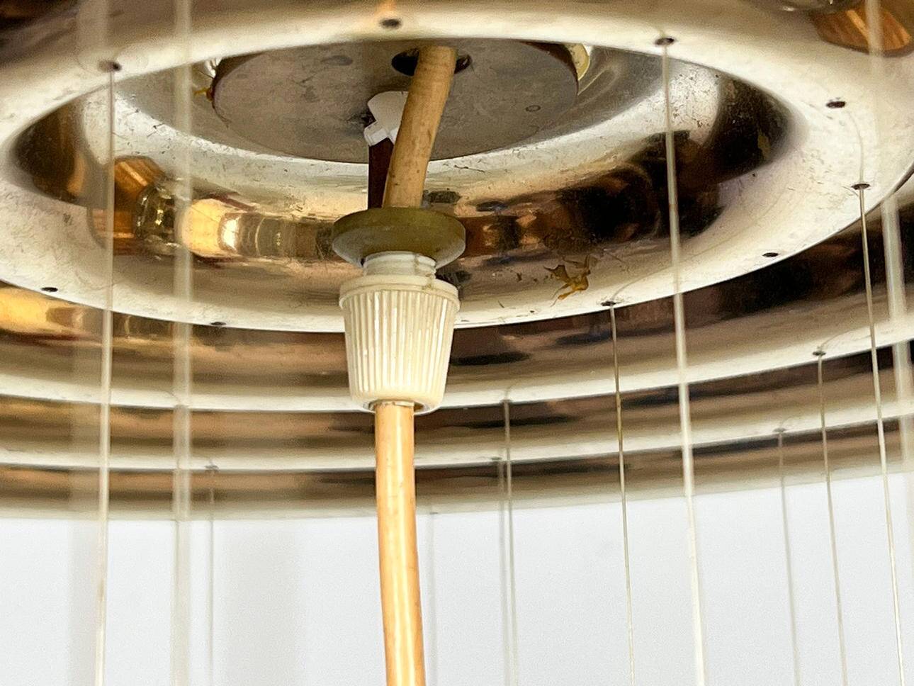 Mid-century spiral ceiling lamp by Verner Panton for Lüber AG, model SP1, Germany, 1970s, early example.