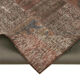 Tapis turc vintage noué à la main 204 cm x 299 cm tapis patchwork marron