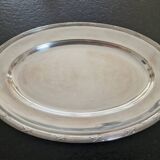 Plat ovale de service en métal argenté modèle Rubans croisés, Christofle