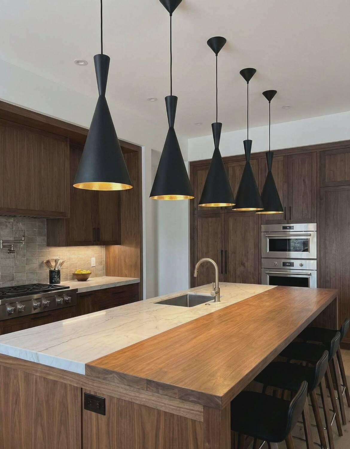 Lot de suspensions Tom Dixon Beat Tall — métal noir mat