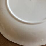 Set of 4 white Digoin flat plates with blue patterns, birds and plants, Paradis model