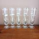 Set of 5 floral champagne glasses