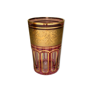 Gobelet en cristal rose/rouge
