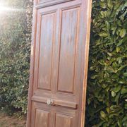Porte d'entrée et son cadre imposte en verre translucide, début XXème