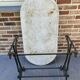 Bistro table in cast iron and marble from the art nouveau period.