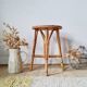 Rattan stool - round painted top in Klein blue