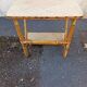 Table d'appoint bambou osier vintage