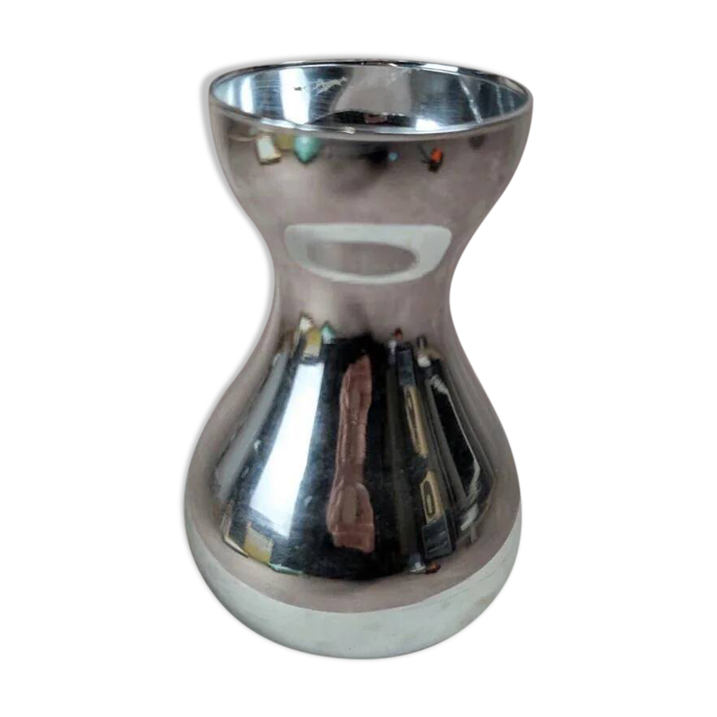 Vintage silvered glass vase