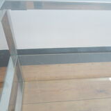 Coffee table in glass and chromed metal