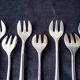Box of 12 silver-plated oyster forks