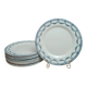 Set of 12 antique Salins "Petit Trianon" blue ironstone dinner plates.