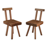 2 brutalist chairs from the mobichalet brand 1960's