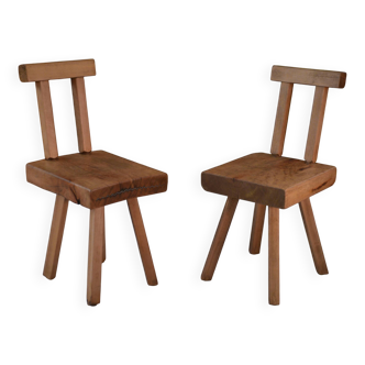 2 chaises brutalistes de la marque mobichalet 1960's