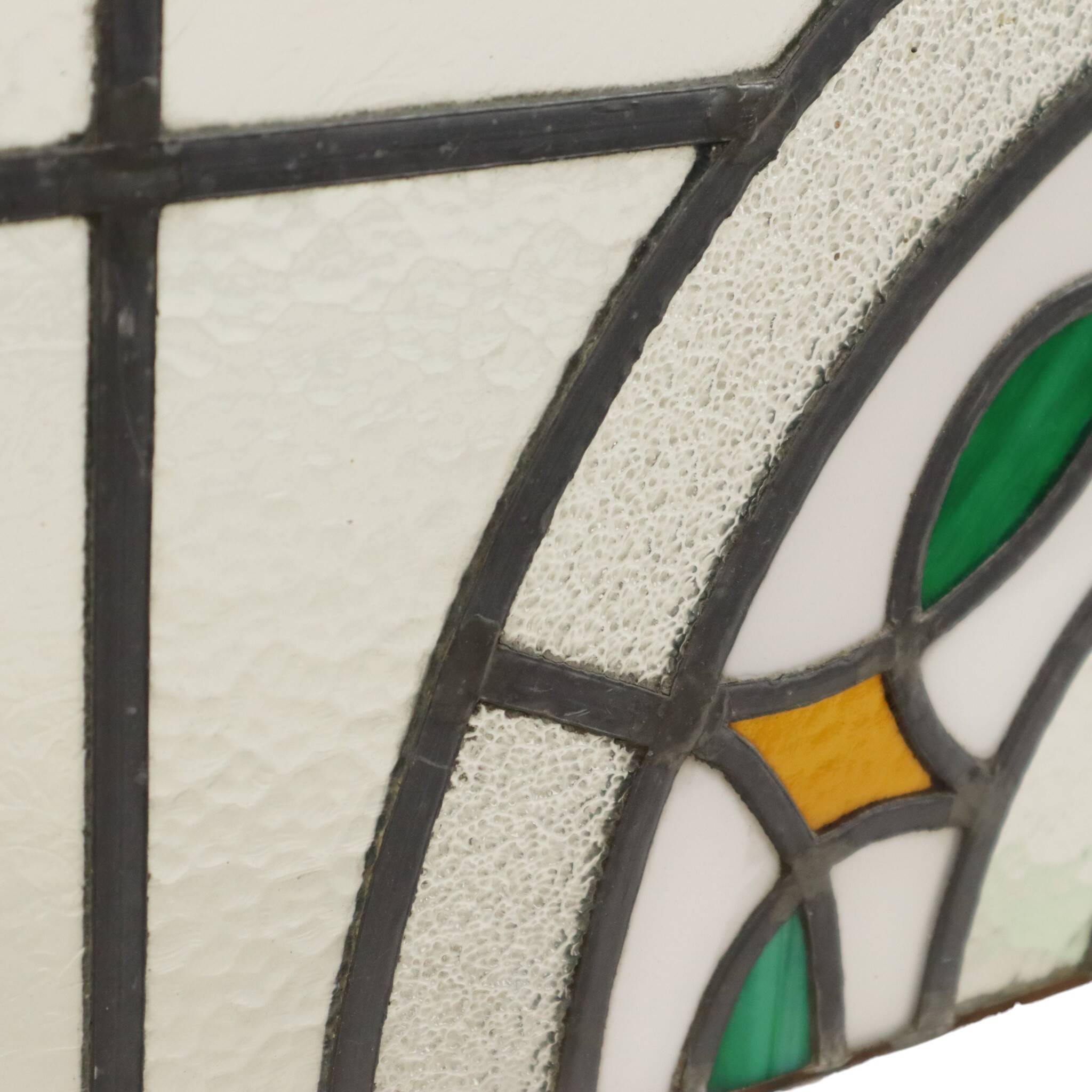 Colorful Art Deco Floral Stained Glass Window 51x42cm