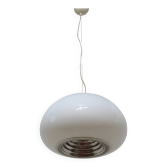 Suspension vintage en verre noir et blanc, Flos 1965