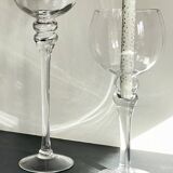 Duo of xl tealight holders in vintage crystal