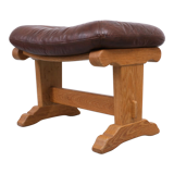 Set tabourets de pied en bois de chêne massif, années 1970, hollande