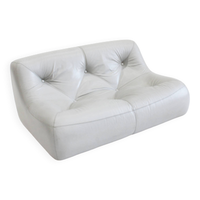 Canapé Kali en cuir gris de Michel Ducaroy pour Ligne Roset