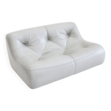 Grey Leather Kali sofa by Michel Ducaroy for Ligne Roset