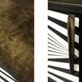 Scandinavian sideboard in birch with hand-painted op-art pattern, 1960s