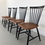 Swedish Teak Chairs by S. E. Fryklund for Hagafors, 1960s, Set of 4
