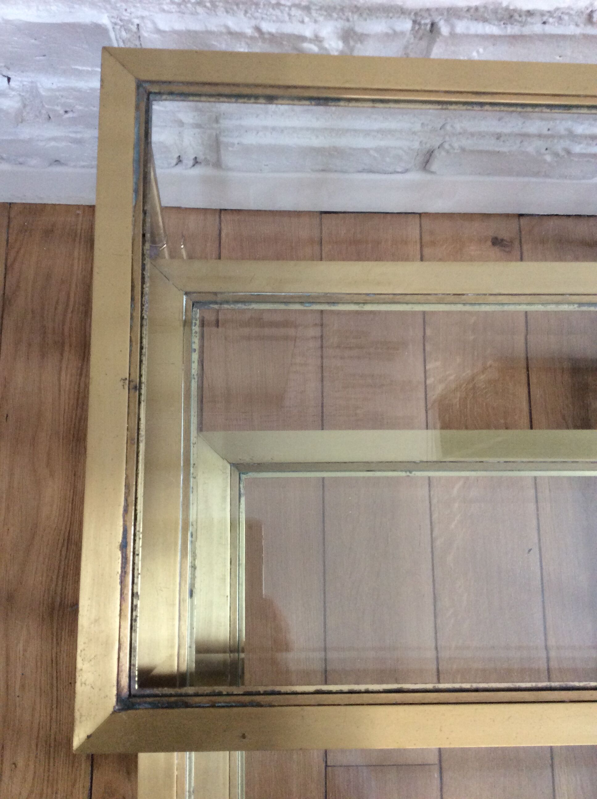 Nesting tables in glass and brass