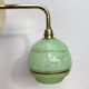 Vintage tulip wall lamp in mint green and gold Clichy glass