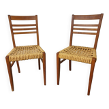 Vibo chairs in oak and rope 1950 set of 2