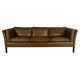 1970s brown leather sofa by Vejen Polstermøbelfabrik