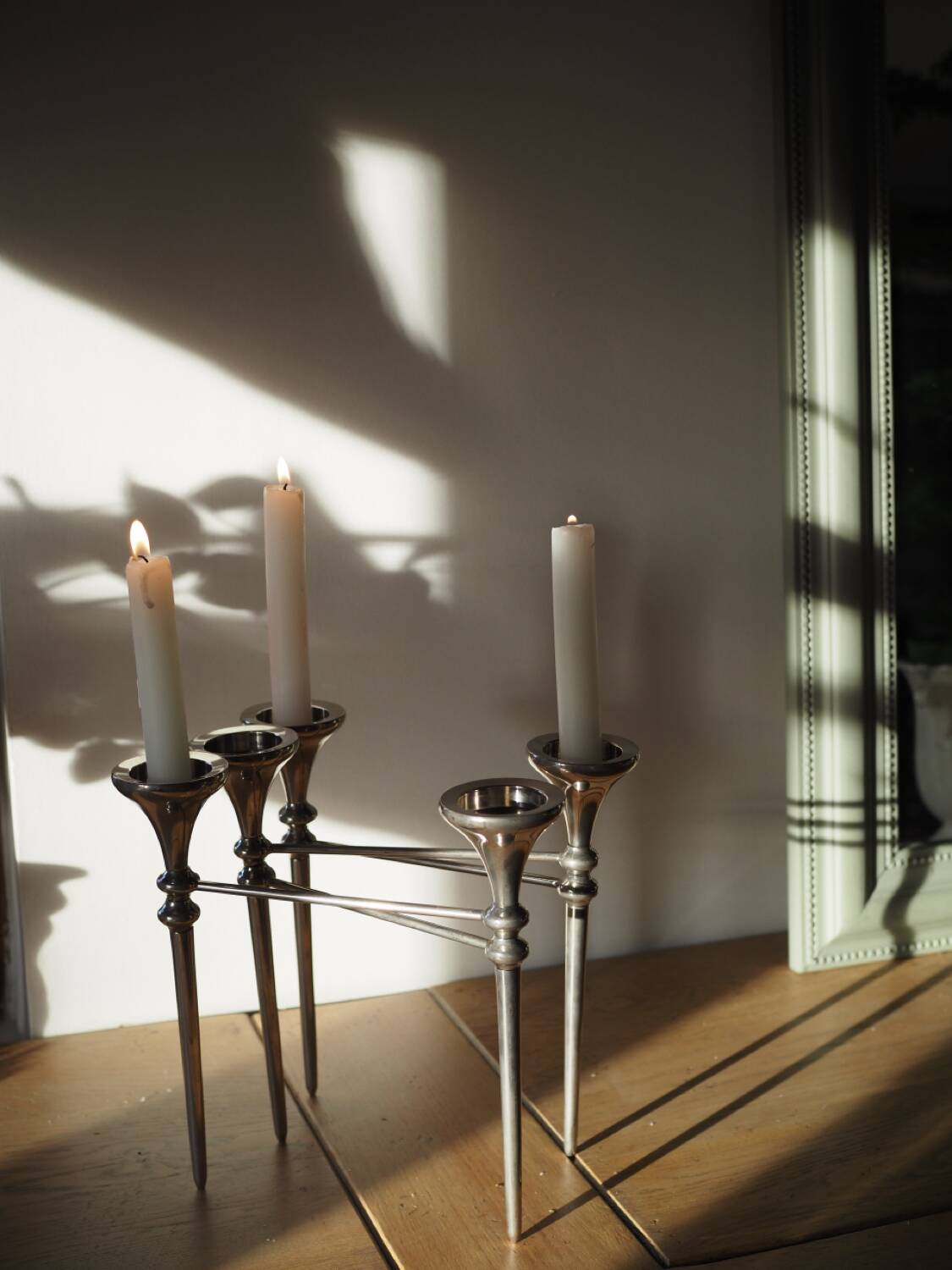 Scandinavian chrome modular candle holder 1960