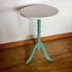 Small 3-foot blue and white pedestal table