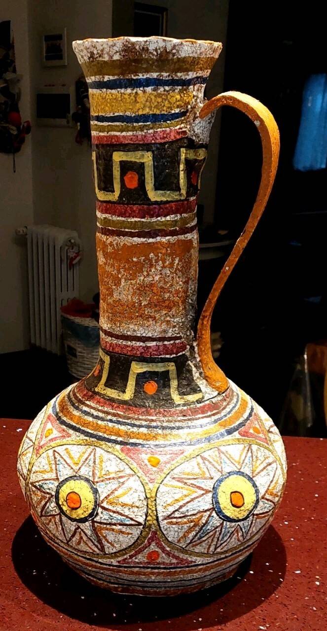 Large glazed ceramic vase from the 60s/70s, Italian design Mamma Ró Lucca.