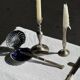 Antique silver-plated candlestick with a baluster shaft H21 D9.5