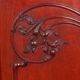 Antique Art Nouveau walnut buffet with decorations, Italy, 19th century.