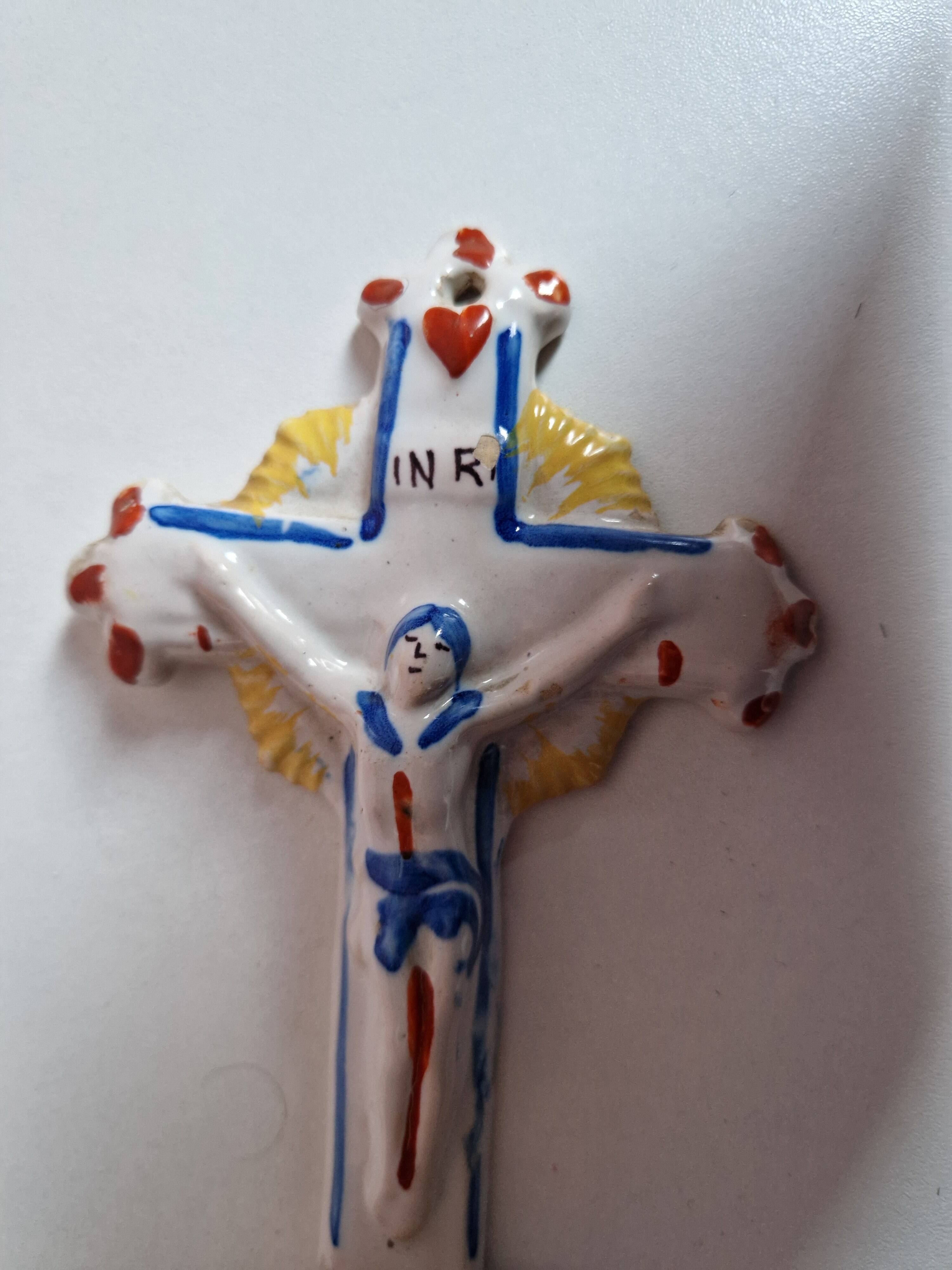 19th century earthenware holy water font