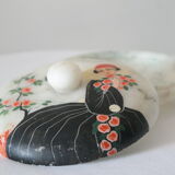 Hand-painted art deco round box