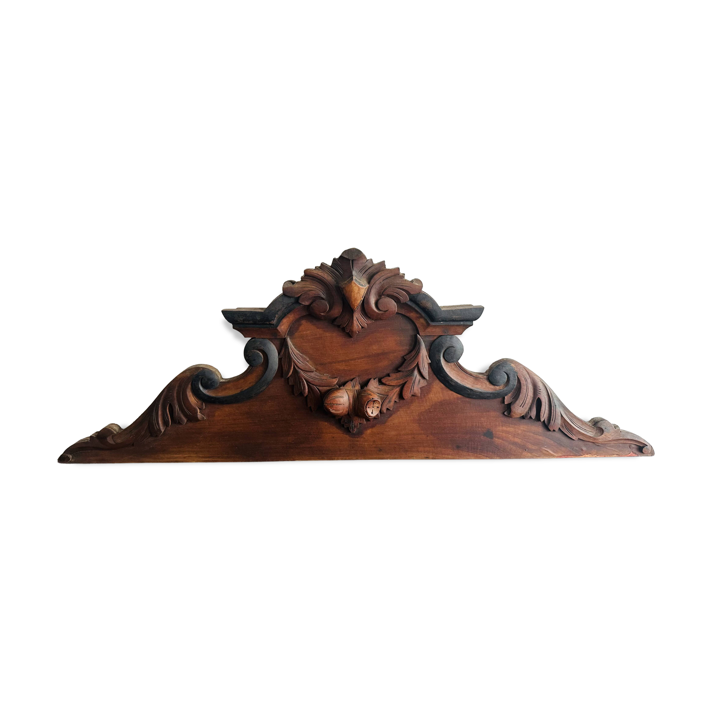 Large ancient carved wooden pediment, early 20th century