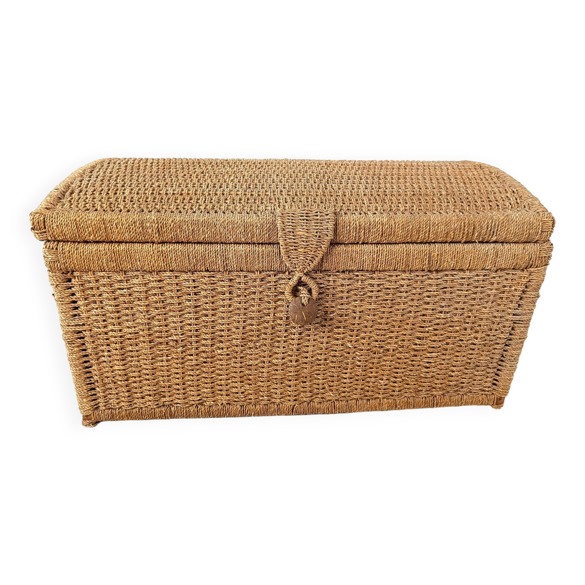 Vintage papercord chest, 1970s